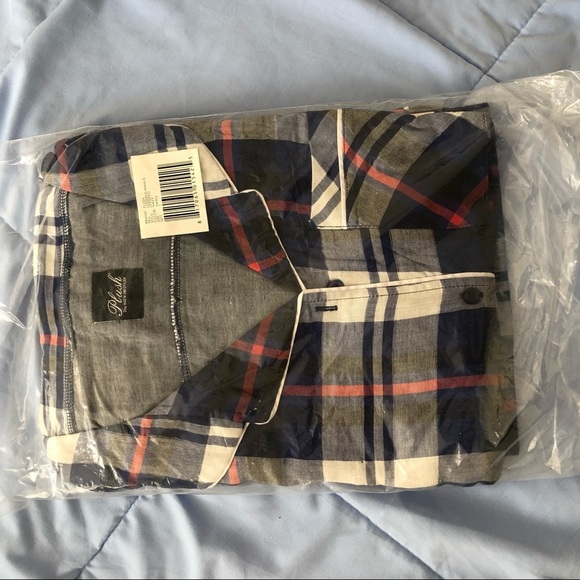NWT Revolve Plush Apparel Blue Red Plaid Matching Pajama Set holiday ready - Picture 7 of 9